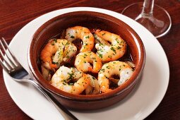 Prawns in a herb marinade