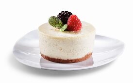 Mini French Vanilla Cheesecake with Berry Garnish