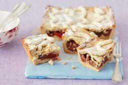 Plum cake dusted with icing sugar