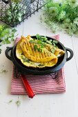 Herb omelette filled with chard