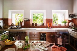 Modern kitchen interior in the Indian state of Goa