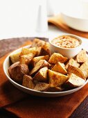 Spicy potato wedges with a dip