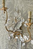 French 19th century gilt and crystal wall sconce