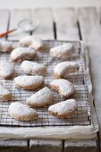 Almond biscuits dusted with icing sugar
