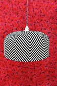 Hand-crafted pendant lamp with striped lampshade