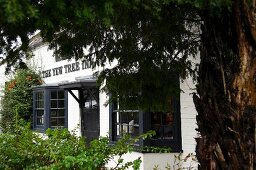 Entrance to a rustic restaurant