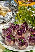 Chicken mousse with a red onion salsa for Easter (Sweden)