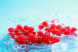 Rote Johannisbeeren im Wasser