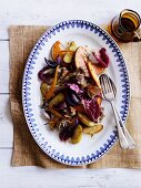 Bread salad with radiccho, potatoes and carrots