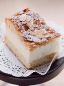 A piece of bee sting cake (Bienenstich)