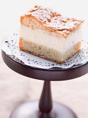 A piece of bee sting cake (Bienenstich)