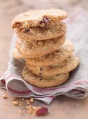A stack of cranberry cookies