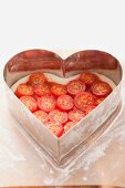 A heart-shaped tomato cake