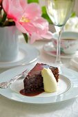 A slice of chocolate and beetroot cake