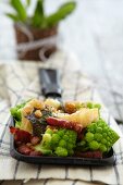 Raclette with Romanesco cauliflower and bacon