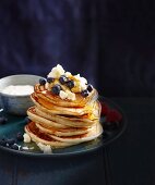 Buttermilk pancakes with blueberries