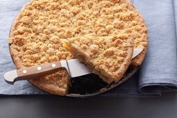 Apple purée cake with nut crumble