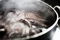 An octopus in boiling water
