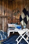Maritime blue and white decor in rustic terrace