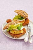 Vegetable burger with mozzarella