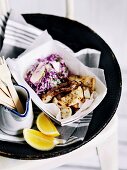 Grilled calamari with szechuan pepper and nashi pear and cabbage salad