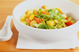 Vegetable curry in a bowl