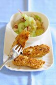 Fish goujons with cucumber salad