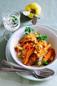 Bulgur with carrots and quinces