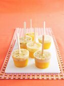 Tropical fruit ice lollies with coconut