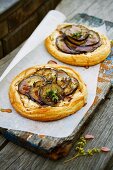 Aubergine and goat's cheese tarts