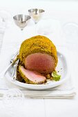 Roast beef with a crispy crust (Christmassy)