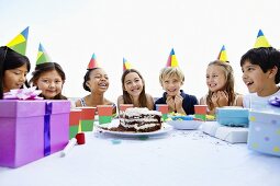 Group of children at a birthday party
