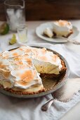 Key lime pie (lime tart topped with meringue)