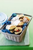Picnic rolls filled with cheese and vegetables