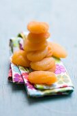 Dried apricots on a cloth