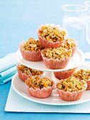 Crispy cakes with cornflakes, crisped rice and peanuts