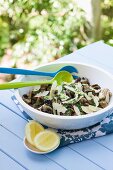 Barbecued mushrooms with chives and parmesan