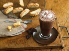 Hot chocolate with biscotti