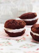 Red Velvet whoopie pies with marshmallow creme