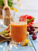 Red pepper, carrot and orange drink