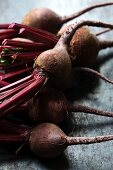 A bunch of red beets