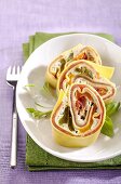 Pasta roulade with ricotta and vegetables