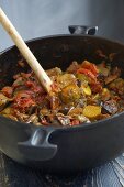 Ratatouille in a casserole pot