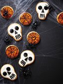 Skull and cobweb cookies