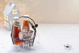 Tea liqueur with orange and vanilla as a gift