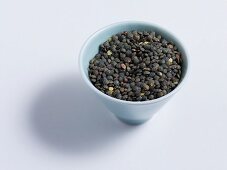 Green lentils in a bowl