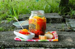 Sweet and sour pickled peppers