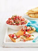 Tomato and fetta bruschetta