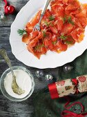 Cured ocean trout with horseradish creme