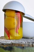 Lemons preserved with chilli peppers
